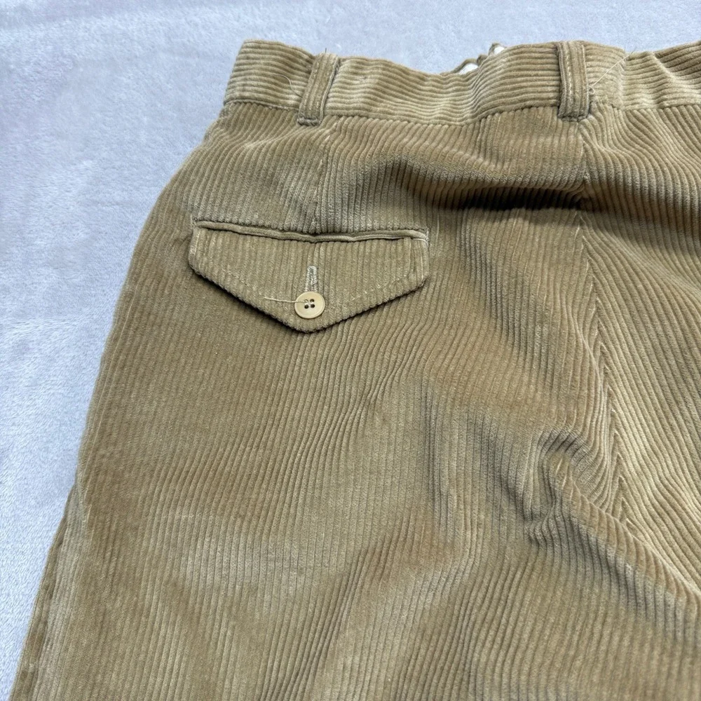 Vintage American Eagle Cordoroy Pants 9/10 Tan Brown High Rise Straight USA Made - Picture 5 of 9